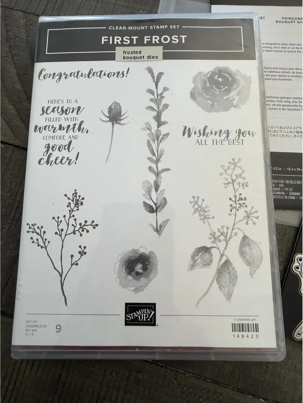 Stampin’ Up First Frost stamp set with Frosted Bouquet Dies die cut set